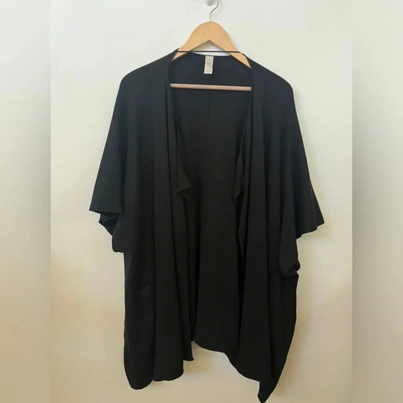 Lululemon After Asana Wrap Heathered Black Boolux Cashmere Blend Pockets Layered - Picture 5 of 11